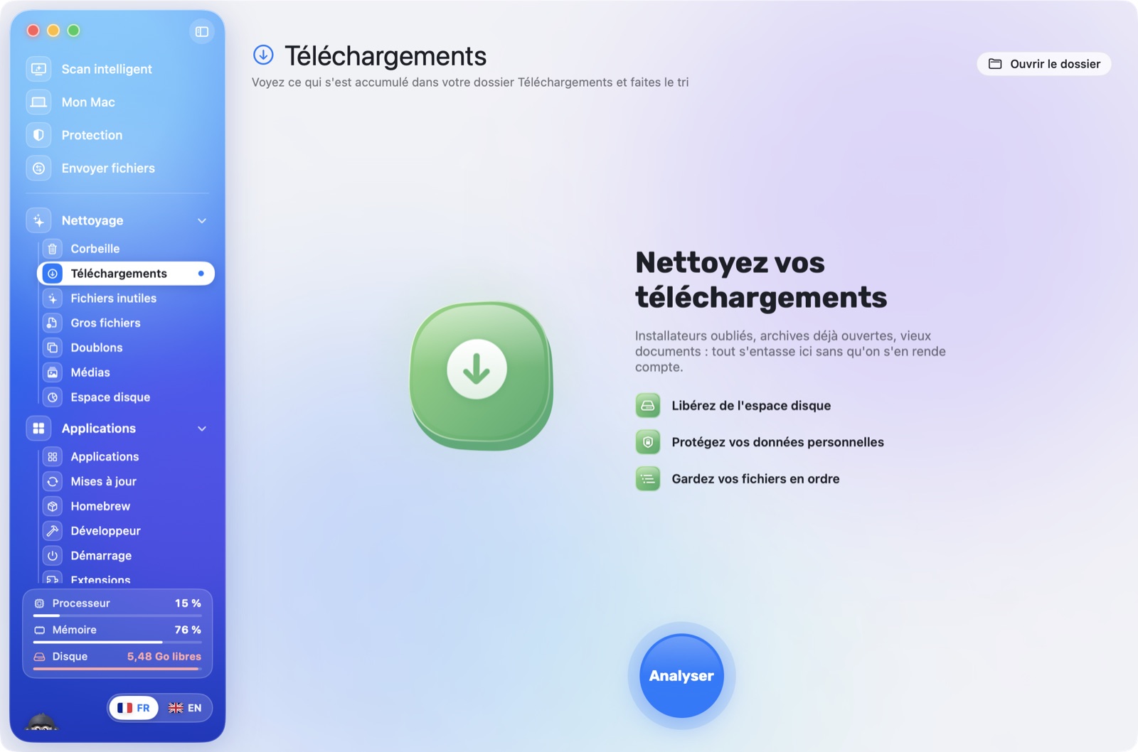 The Downloads page.